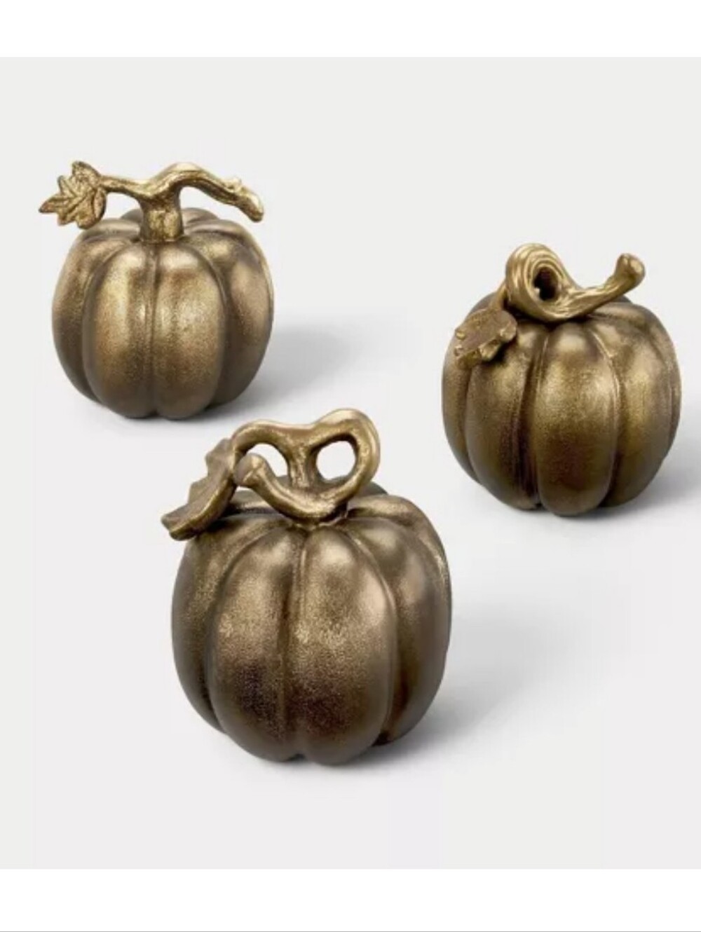 Threshold Set of 3 Mini Gold Metal Fall Pumpkins